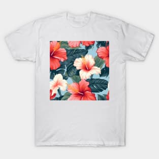 Hibiscus Flowers Pattern 18 T-Shirt